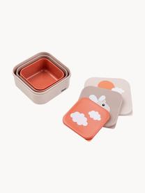 Set di 3 lunch box per bambini Happy Clouds, Plastica, Beige, pesca, corallo, Set in varie misure