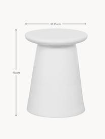 Ručne vyrobený odkladací stolík z keramiky Button, Keramika, Biela, Ø 35 x V 45 cm