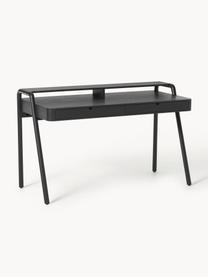 Bureau en bois de frêne Evrak, Noir, larg. 139 x prof. 65 cm