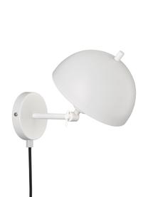 Retro wandlamp Kia met stekker, Lampenkap: gecoat metaal, Wit, 20 x 25 cm