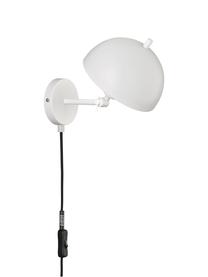Retro wandlamp Kia met stekker, Lampenkap: gecoat metaal, Wit, 20 x 25 cm