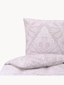 Funda nórdica de algodón ecológico tejido renfrocé Manon, Llavanda, blanco, estampado, Cama 90 cm (155 x 220 cm)