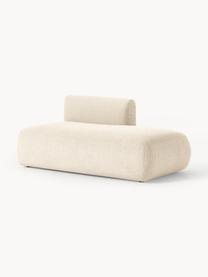 Diván modular en tejido bouclé Sofia, Tapizado: tejido bouclé (100% polié, Estructura: madera de abeto, tablero , Patas: plástico Este producto es, Bouclé beige claro, An 159 x F 103 cm, respaldo izquierdo