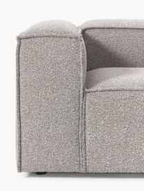 Sillón en tejido bouclé Lennon, Tapizado: tejido bouclé (100% polié, Estructura: madera contrachapada de p, Patas: plástico Este producto es, Bouclé gris pardo, An 130 x F 101 cm