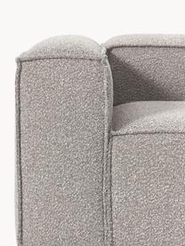 Sillón en tejido bouclé Lennon, Tapizado: tejido bouclé (100% polié, Estructura: madera contrachapada de p, Patas: plástico Este producto es, Bouclé gris pardo, An 130 x F 101 cm