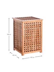 Cesta de alvandería Agina, Cesta: bambú, Interior: 65% algodón, 35% poliéste, Marrón, An 40 x Al 58 cm