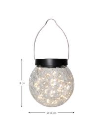Solar Hängelampe Glory aus Glas, Lampenschirm: Glas, Griff: Metall, Transparent, Ø 12 x H 13 cm