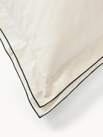 Funda de almohada de satén Carlotta, Blanco crema, negro, An 45 x L 110 cm