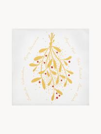 Papierservietten Mistletoe, 20 Stück, Papier, Weiss, Goldfarben, B 33 x L 33 cm