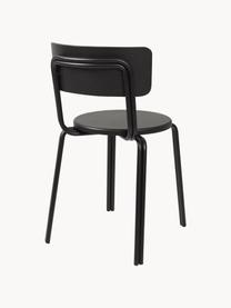 Silla de madera Oda, Asiento: chapa de madera de fresno, Estructura: acero recubierto, Negro, An 42 x F 46 cm