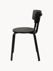 Silla de madera Oda, Asiento: chapa de madera de fresno, Estructura: acero recubierto, Negro, An 42 x F 46 cm