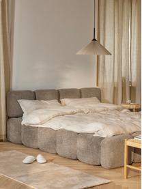 Čalouněná postel z plyšového bouclé Tayla, Taupe, Š 140 cm, D 200 cm