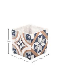Portavaso quadrato in cemento effetto piastrelle Portugal, Cemento, Multicolore, Larg. 13 x Alt. 13 cm