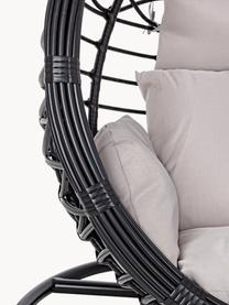 Fauteuil suspendu avec coussin Torres, Tissu gris, noir, larg. 100 x prof. 70 cm