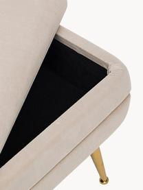 Banc en velours avec rangement Pavlina, Velours beige clair, larg. 80 x haut. 42 cm