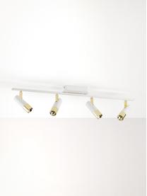 Stropná LED lampa Bobby, Biela, odtiene zlatej, Š 86 x V 13 cm