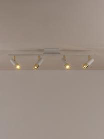 LED-Deckenstrahler Bobby, Baldachin: Metall, pulverbeschichtet, Weiß, Goldfarben, B 86 x H 13 cm