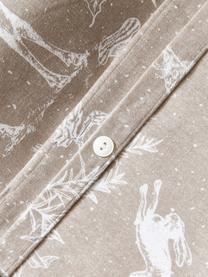 Federa in flanella Animal Toile, Bianco, beige, Larg. 50 x Lung. 80 cm