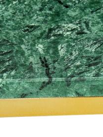 Mesa de centro grande de mármol Alys, Tablero: mármol, Estructura: metal recubierto, Mármol verde, dorado, An 120 x Al 35 cm