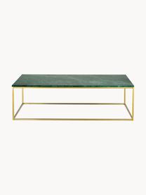 Grote marmeren salontafel Alys, Tafelblad: marmer, Frame: gecoat metaal, Groen, gemarmerd, goudkleurig, B 120 x D 75 cm