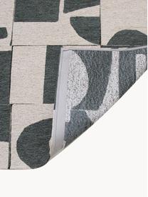 Tappeto con motivo grafico Papercut, 100% poliestere, Verde scuro, bianco crema, Larg. 80 x Lung. 150 cm (taglia XS)