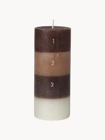 Adventskalenderkerze Helfarvet, Paraffin, Brauntöne, Beige, Ø 7 x H 17 cm