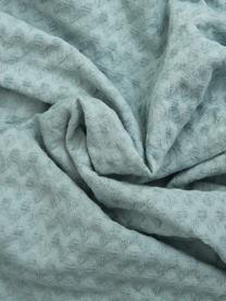 Plaid a nido d'ape azzurro con nappe Gopher, Cotone, Acqua, Larg. 125 x Lung. 150 cm