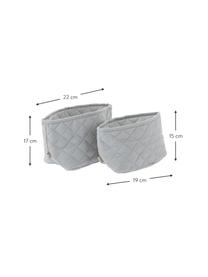 Set de cestas Wave, 2 pzas., Tapizado: 100% algodón ecológico, c, Gris, Set de diferentes tamaños
