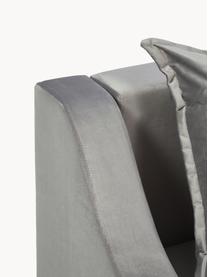 Fluwelen slaapbank Lea (3-zits) met opbergfunctie, Bekleding: polyester fluweel, Poten: gepoedercoat metaal, Fluweel grijs, messingkleurig, B 215 x D 94 cm