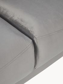 Canapé convertible 3 places avec rangement Lea, Velours gris, larg. 215 x prof. 94 cm