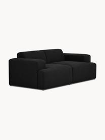 Sofa Melva (2-Sitzer), Bezug: 100% Polyester Der hochwe, Gestell: Massives Kiefernholz, Spa, Füße: Kunststoff Dieses Produkt, Webstoff Schwarz, B 198 x T 101 cm