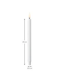 Velas pillar LED Uyuni Lighting, 2 uds., Plástico, Blanco, Ø 1 x Al 20 cm