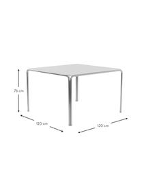 Jídelní stůl Dayton, 120 x 120 cm, Tlumeně bílá, stříbrná, Š 120 cm, H 120 cm