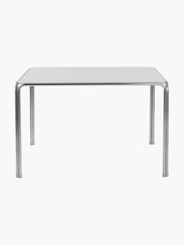 Jídelní stůl Dayton, 120 x 120 cm, Tlumeně bílá, stříbrná, Š 120 cm, H 120 cm
