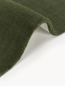 Tapis en coton tissé main Lora, Vert olive, larg. 80 x long. 150 cm (taille XS)