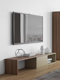 Mueble TV extensible Lieke, Gris, nogal, An 110 - 203 x Al 32 cm