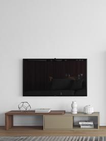 Meuble TV avec porte coulissante Lieke, Gris, noyer, larg. de 110 à 203 x haut. 32 cm