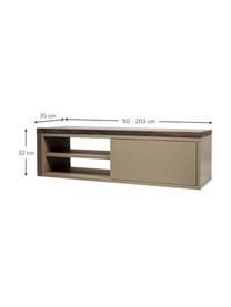 Mueble TV extensible Lieke, Gris, nogal, An 110 - 203 x Al 32 cm