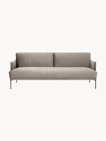 Canapé convertible 3 places Fluente, Velours grège, larg. 220 x prof. 88 cm