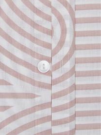 Gemusterte Baumwoll-Bettwäsche Arcs in Altrosa/Weiß, Webart: Renforcé Fadendichte 144 , Rosa,Weiß, 240 x 220 cm + 2 Kissen 80 x 80 cm