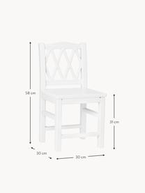 Kinderstuhl Harlequin, Birkenholz, Mitteldichte Holzfaserplatte (MDF), lackiert mit VOC-freier Farbe, Birkenholz, weiß lackiert, B 30 x H 58 cm