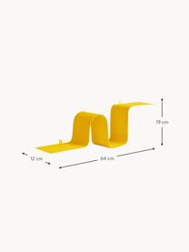 Nástenný regál z kovu Caterpillar, Potiahnuté železo, Slnečná žltá, matná, Š 64 x V 19 cm