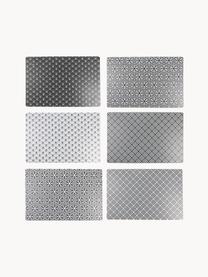 Kunststoff-Tischsets Deco Life, 6er Set, PVC-Kunststoff, Grautöne, Weiß, B 30 x L 45 cm