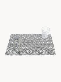Sets de table Deco Life, 6 élém., PVC, Anthracite, blanc, larg. 30 x long. 45 cm