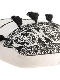 Housse de coussin rectangulaire boho Neo Berbère, Blanc, noir