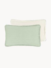 Housse de coussin rectangulaire vert, réversible Loran, 100 % coton, Vert, larg. 30 x long. 50 cm