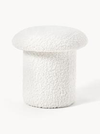 Puf de borreguillo Shroom, Tapizado: 100% poliéster (borreguil, Estructura: tablero de fibras de dens, Blanco, Ø 45 x Al 45 cm