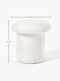 Teddy-Hocker Shroom, Bezug: 100 % Polyester (Teddyfel, Korpus: Mitteldichte Holzfaserpla, Weiss, Ø 45 x H 45 cm