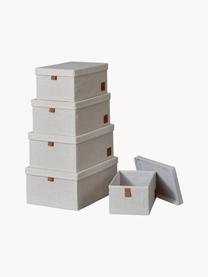 Komplet pudełek do przechowywania Premium, 5 elem., Jasny beżowy, brązowy, Komplet z różnymi rozmiarami