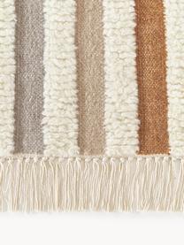 Tapis kilim tissé main avec franges Calais, 80 % laine, 20 % coton

Les tapis en laine peuvent perdre des fibres lors des premières semaines et des peluches peuvent se former, ce phénomène est naturel et diminue à mesure de votre usage et du temps, Beige, terracotta, taupe, larg. 80 x long. 150 cm (taille XS)